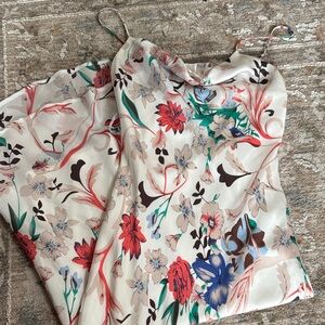 Lulu's White and Pink Floral Dress